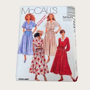 Vintage 1990s McCalls Sewing Pattern 7023 Misses Dresses Size 12-16